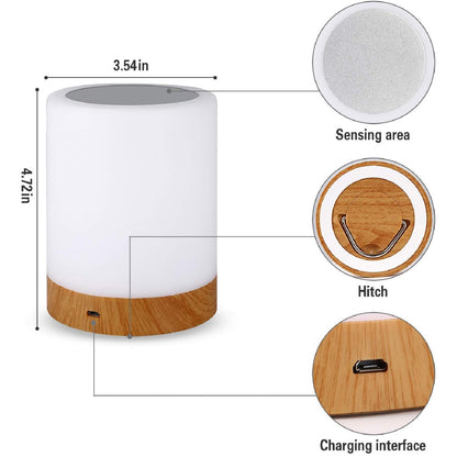 7 Colour RGB Touch LED Lamp Bedside Night Light Mood Dimmable USB Rechargeable