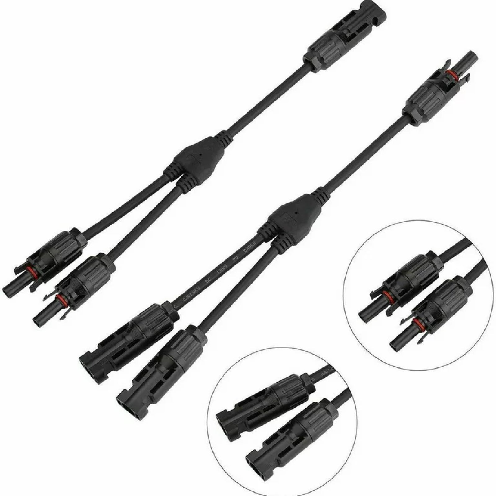 Solar Y Connector Cable Plug Inline Solar PV Panel IP67 2 Connection 1 Pair