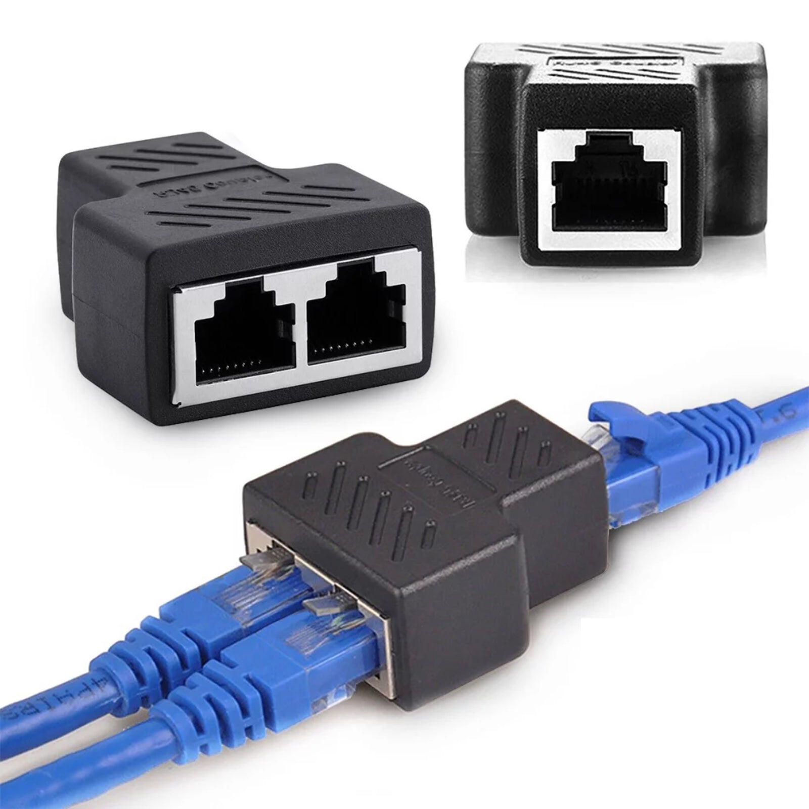 RJ45 Ethernet LAN Network Y Splitter Cable Double Adapter Connector CAT5/6/7 OZ