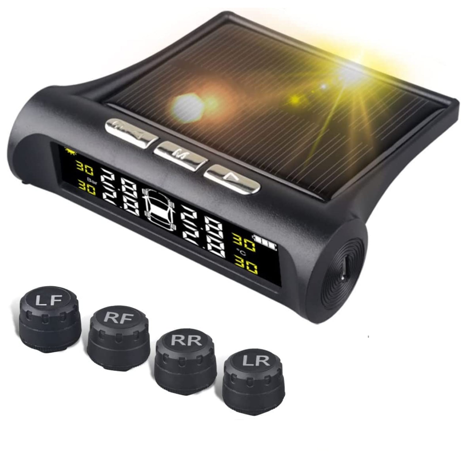 Tire Pressure Monitoring System Solar Wireless Car Tyre Monitoring Sensors
