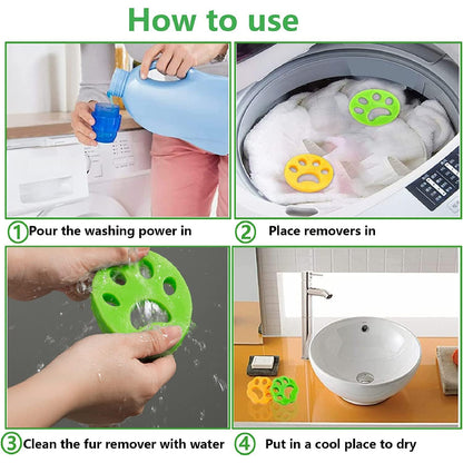 Pet Hair Remover Cat Fur Dog Hair Lint Remover Laundry Washing Machine 4 Pieces