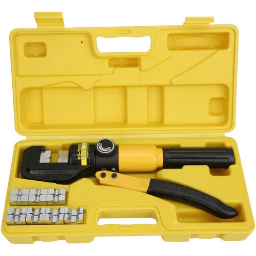8 Ton Hydraulic Wire Crimper 9 Dies Cable Lug Force Crimping Tool Kit 4-70mm