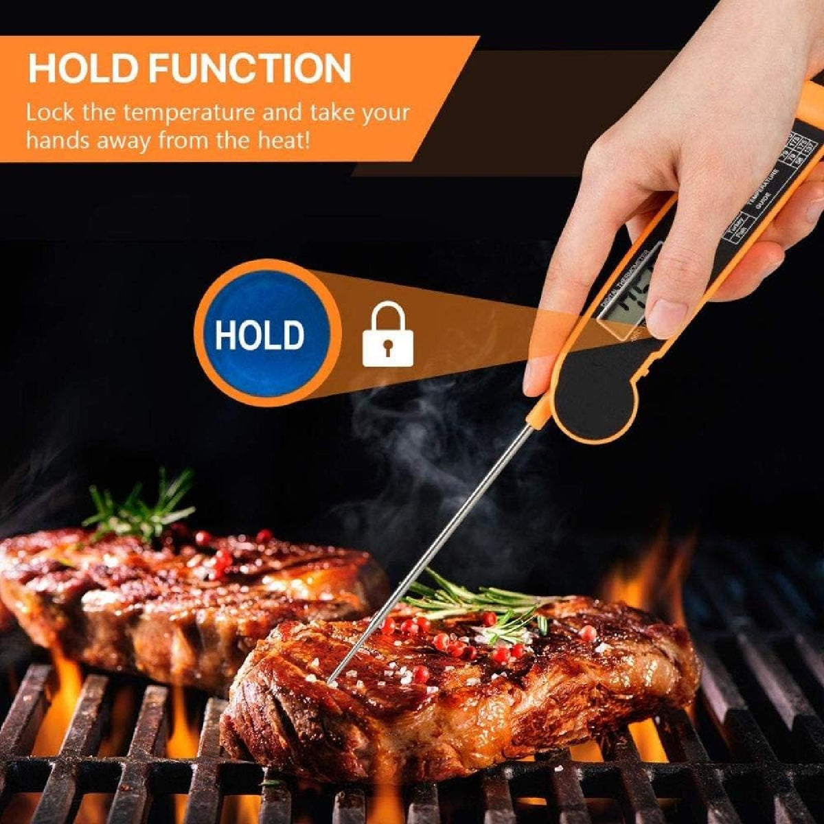 Digital Kitchen Food Thermometer Foldable Meat Cooking BBQ Temperature Probe