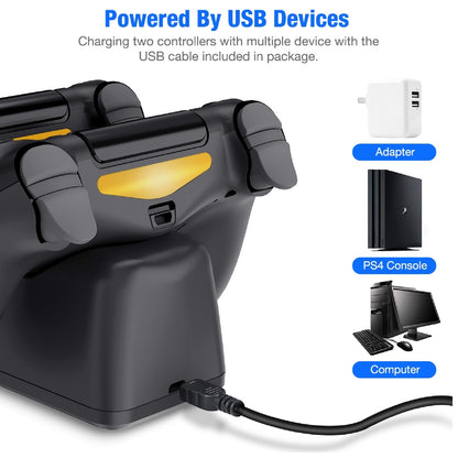PS4 Controller Charger Dual Shock Station Playstation LED Charging Dock Stand