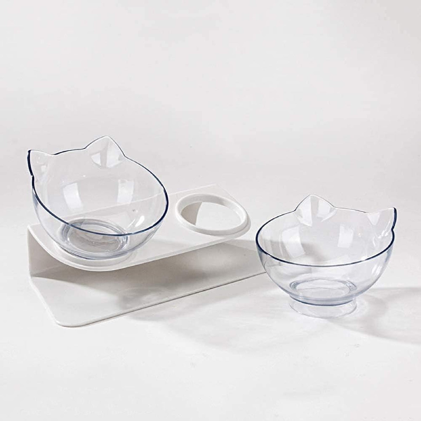 Double Elevated Pet Bowls Cat Dog Bowl Stand Food Water Raised Feeder Dispenser