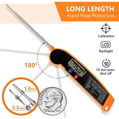 Digital Kitchen Food Thermometer Foldable Meat Cooking BBQ Temperature Probe