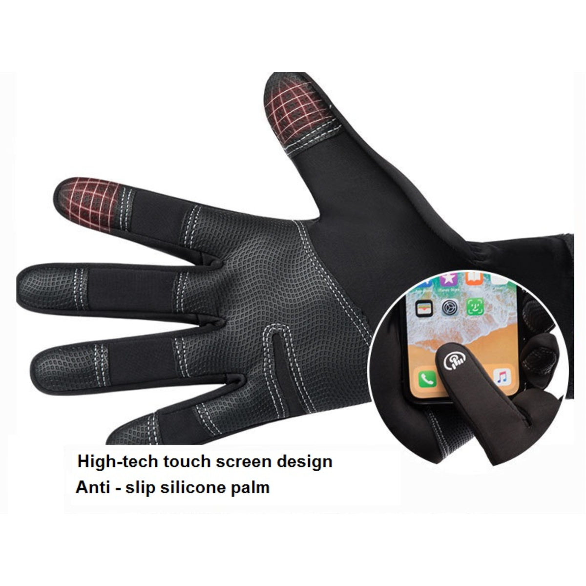 Winter Gloves Waterproof Thermal Touch Screen Warm Windproof Glove Unisex XL