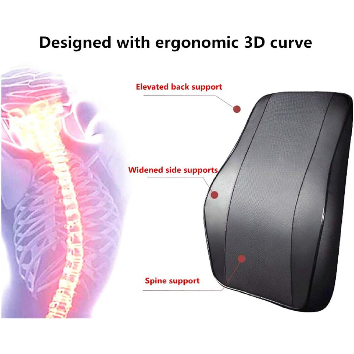 Car Seat Neck And Back Pillow Memory Foam Lumbar Support Head Pillow Cushion