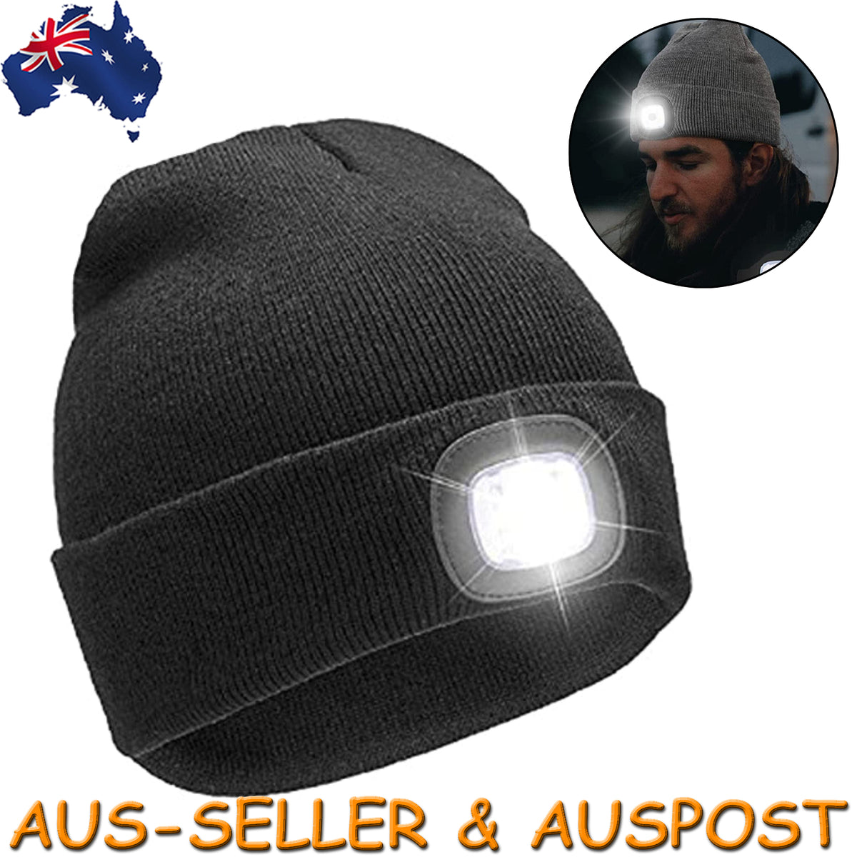 USB Rechargeable Winter Autumn Warm LED Light Knitted Beanie Hat Wireless