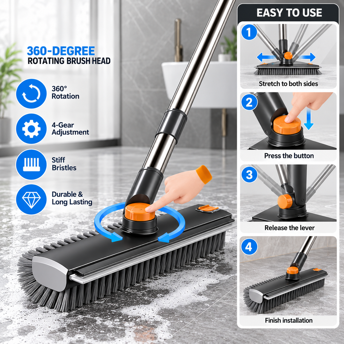 CleanFlex™ 3-in-1 Floor Scrub Brush