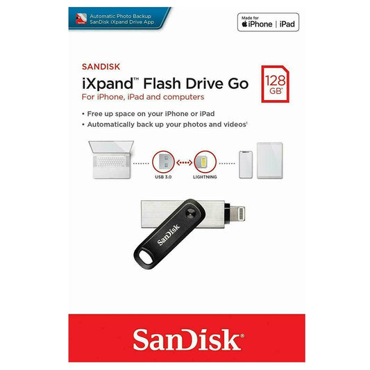 SanDisk iXpand Flash Drive 128GB USB 3.0 Memory Stick iPhone iPad PC SDIX30C