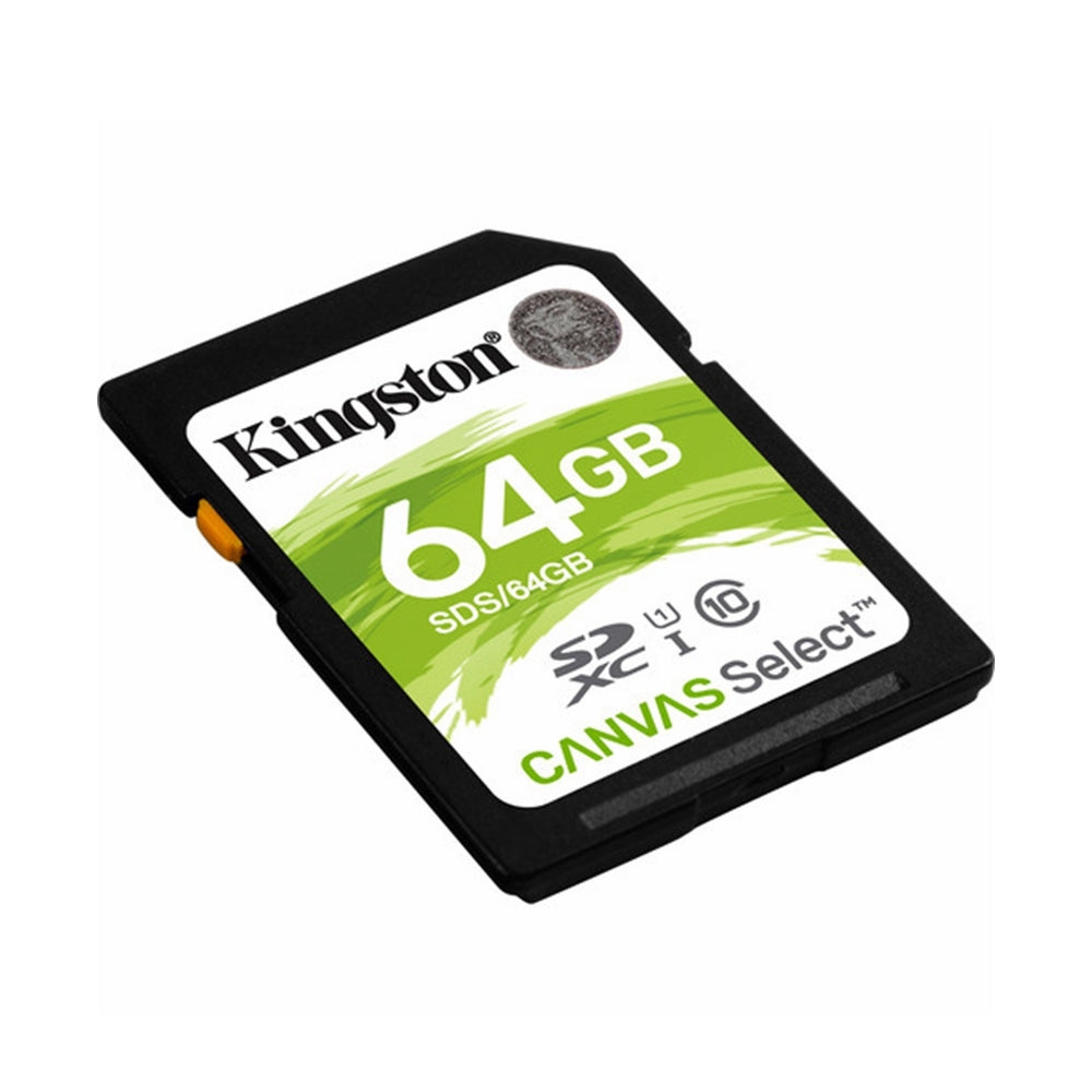 Kingston Canvas Select 64GB SD Card Class 10 SDHC UHS-I Camera HD Video 80MB/s