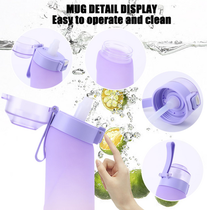 7 Fruit Fragrance Bottle Flavored Taste Pods 650Ml Water Bottle Purple
