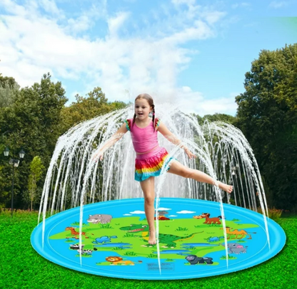 Inflatable Spray Pool Toy Kids Splash Sprinkler Water Play Pad Mat Dinosaur