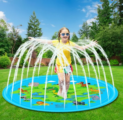Inflatable Spray Pool Toy Kids Splash Sprinkler Water Play Pad Mat Dinosaur