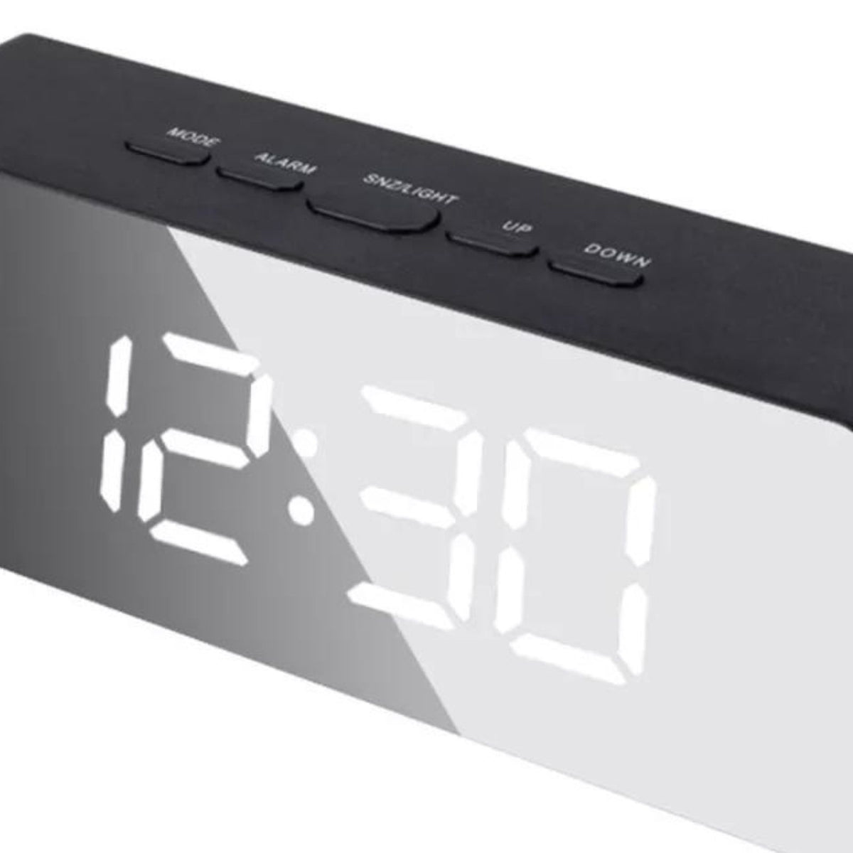 Black LED Digital Alarm Clock Snooze Temperature Time USB Battery
