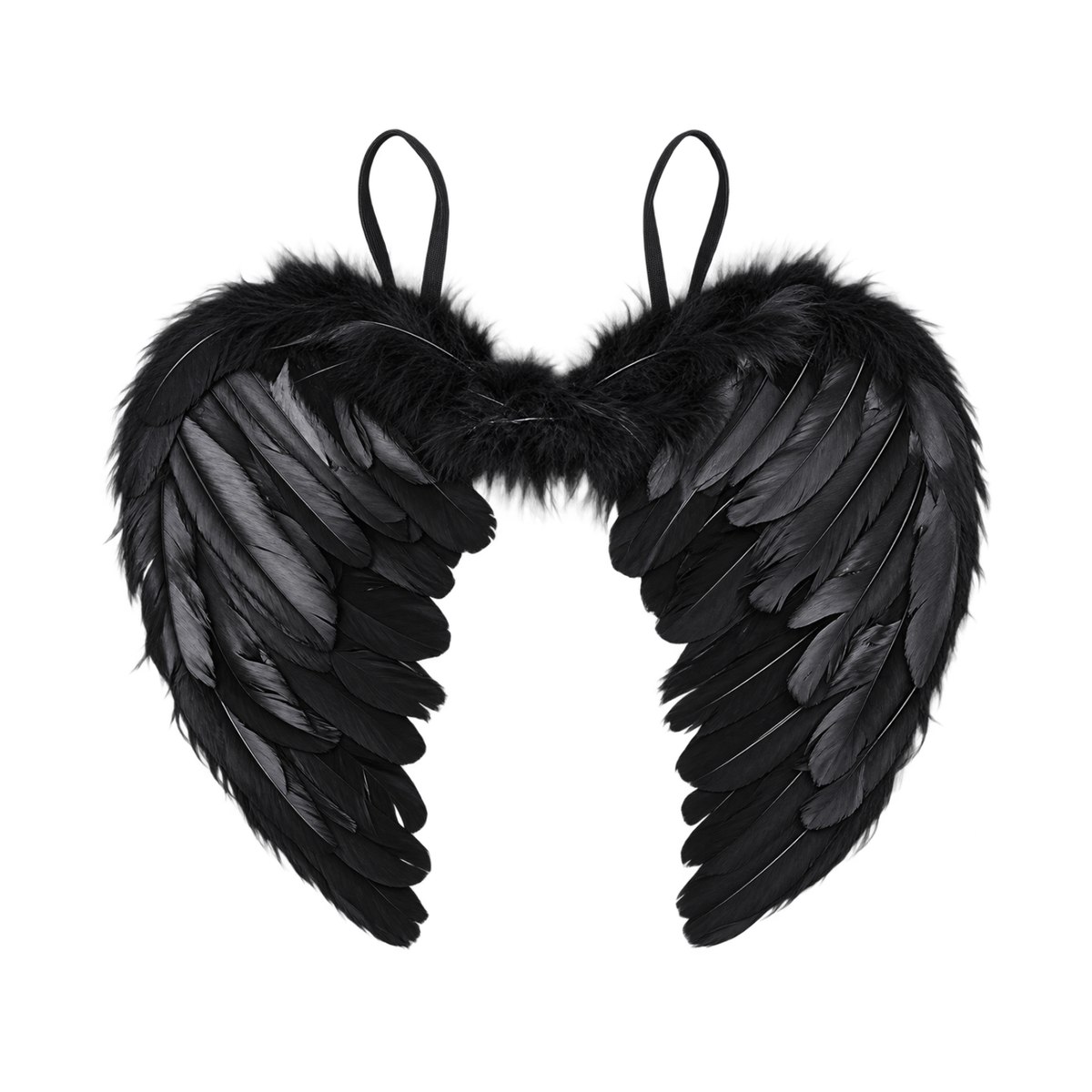 1x Large Black Angel Feather Wings Fairy Fancy Dress Halloween Children Adult