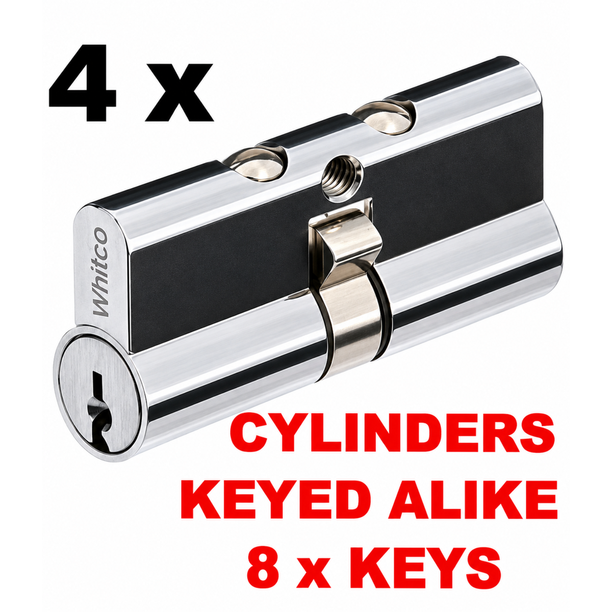 Whitco 5 Pin Cylinder 8 Keys 4x Security Screen Door Cylinder