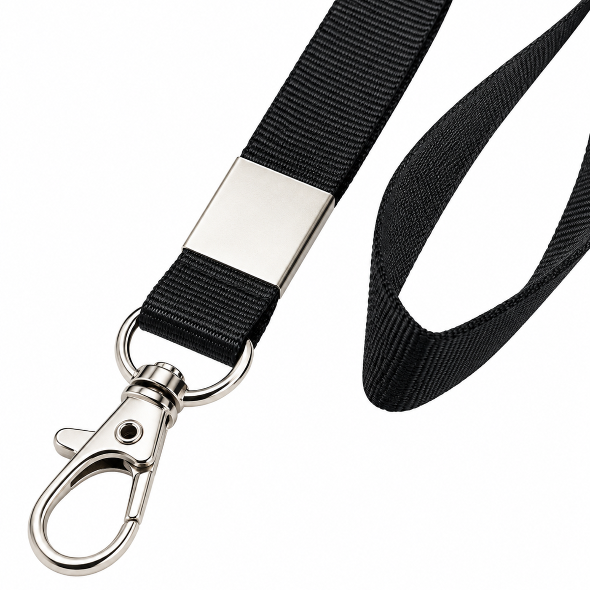 Neck Strap ID Badge Card Key Holder Clip Ring Name Tag Lanyard Black