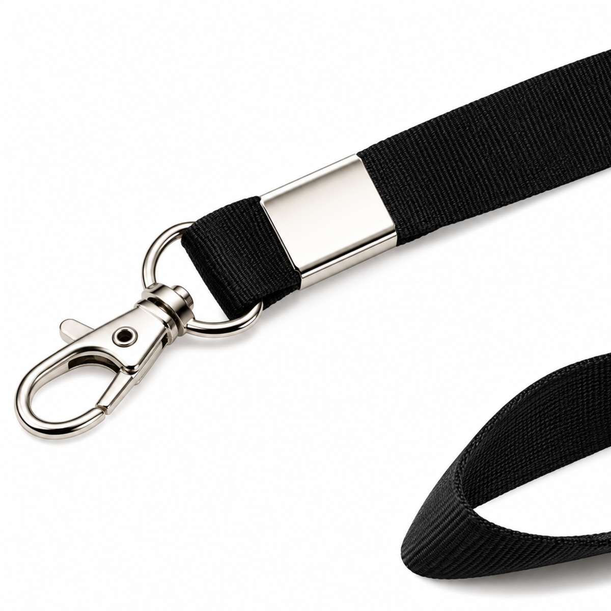 Neck Strap ID Badge Card Key Holder Clip Ring Name Tag Lanyard Black