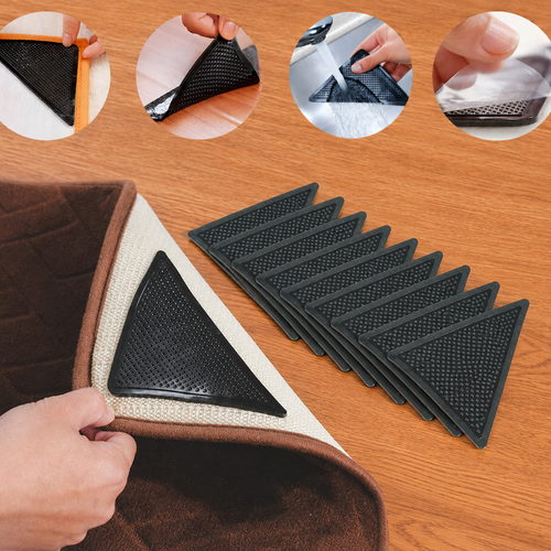 8 Pack Reusable Non Slip Rug Grippers Anti Skid Washable Grip