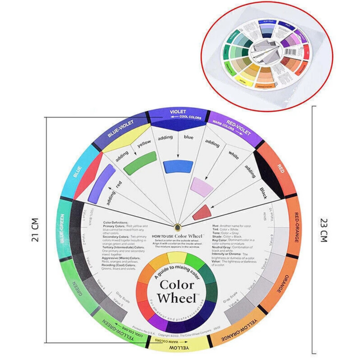 Pocket Mixing Colour Wheel for Artists Painters Colour Theory
