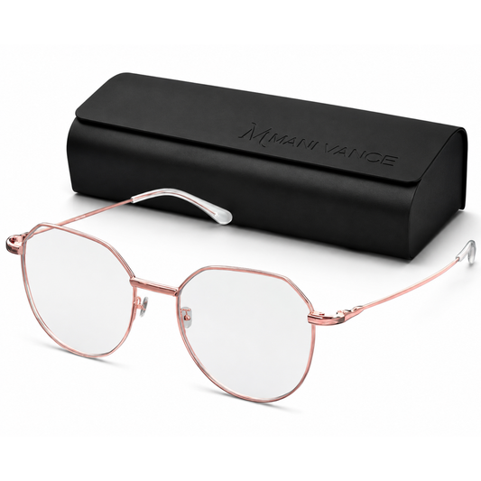 MANI VANCE Sasha Rose Gold Blue Light Blocking Computer Glasses Eye Protection