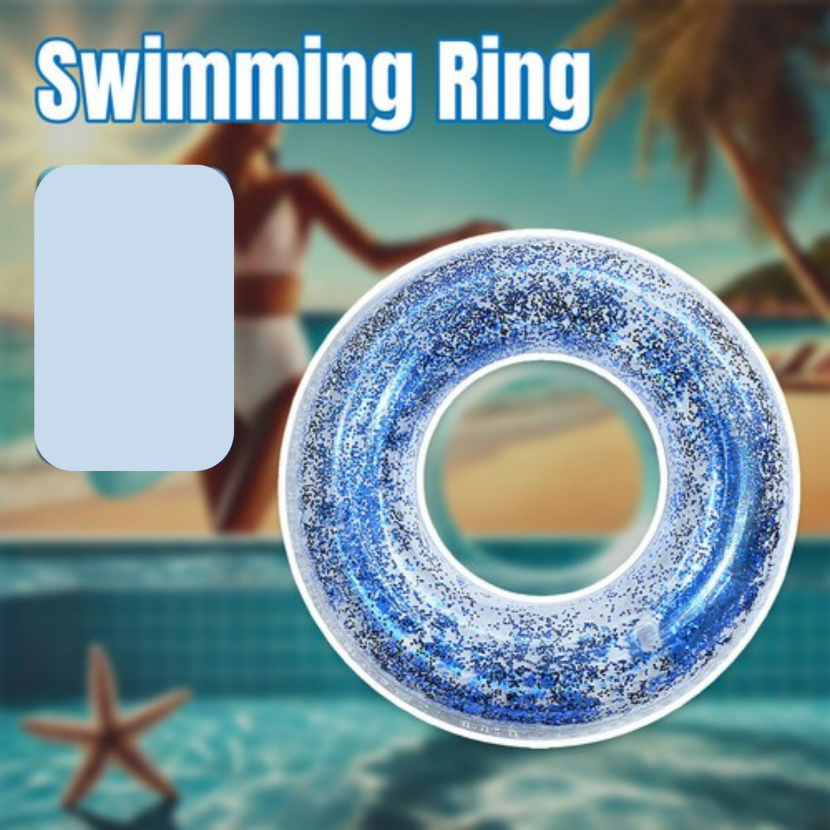 Adult Transparent Inflatable Swim Ring 60 cm PVC Float Tube for Adults