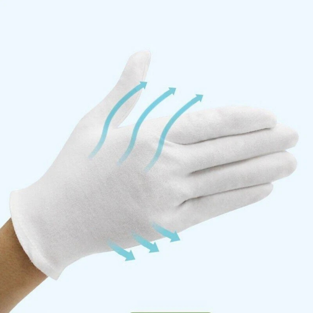 M Size White Cotton Handling Work Gloves Hands Protector for Daily Use