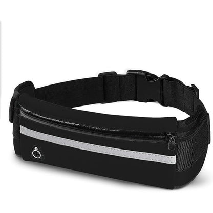 Black Waterproof Sports Waist Belt Money Wallet Zip Pouch Pack Running Bum Bag