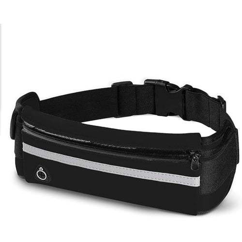 Black Waterproof Sports Waist Belt Money Wallet Zip Pouch Pack Running Bum Bag