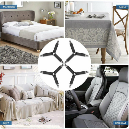 Suspender Straps Mattress Holder 4PCS Triangle Bed Sheet Grippers Clips
