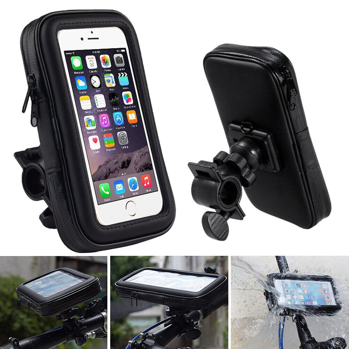 Bicycle Mount Waterproof Mobile Phone Holder Case Bike Motorcycle Handlebar