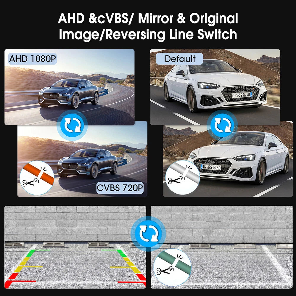HD 1080P Rotatable Backup Cam Front Rear Video Cam Universal Car Reverse Camera