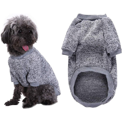 Pet Dog Warm Coat Fleece Jacket Jumper Sweater Clothes Grey Medium