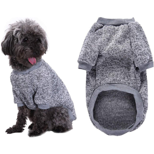 Pet Dog Warm Coat Fleece Jacket Jumper Sweater Clothes Grey Medium