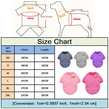 Pet Dog Warm Coat Fleece Jacket Jumper Sweater Clothes Purple Medium