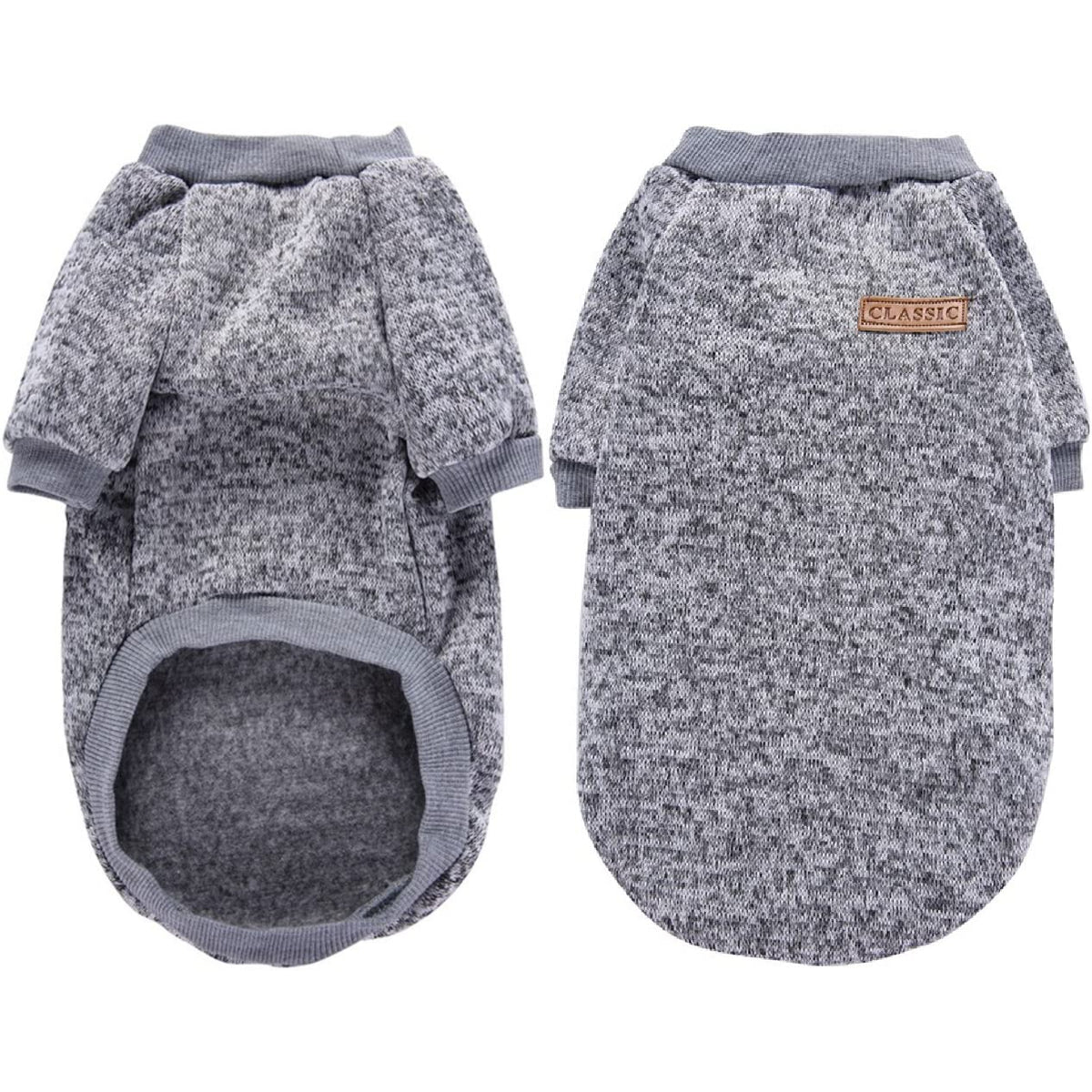 Pet Dog Warm Coat Fleece Jacket Jumper Sweater Clothes Grey Medium
