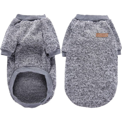 Pet Dog Warm Coat Fleece Jacket Jumper Sweater Clothes Grey Medium
