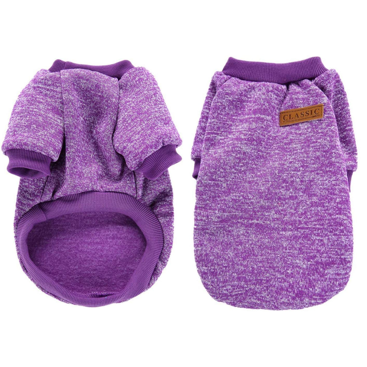Pet Dog Warm Coat Fleece Jacket Jumper Sweater Clothes Purple Large