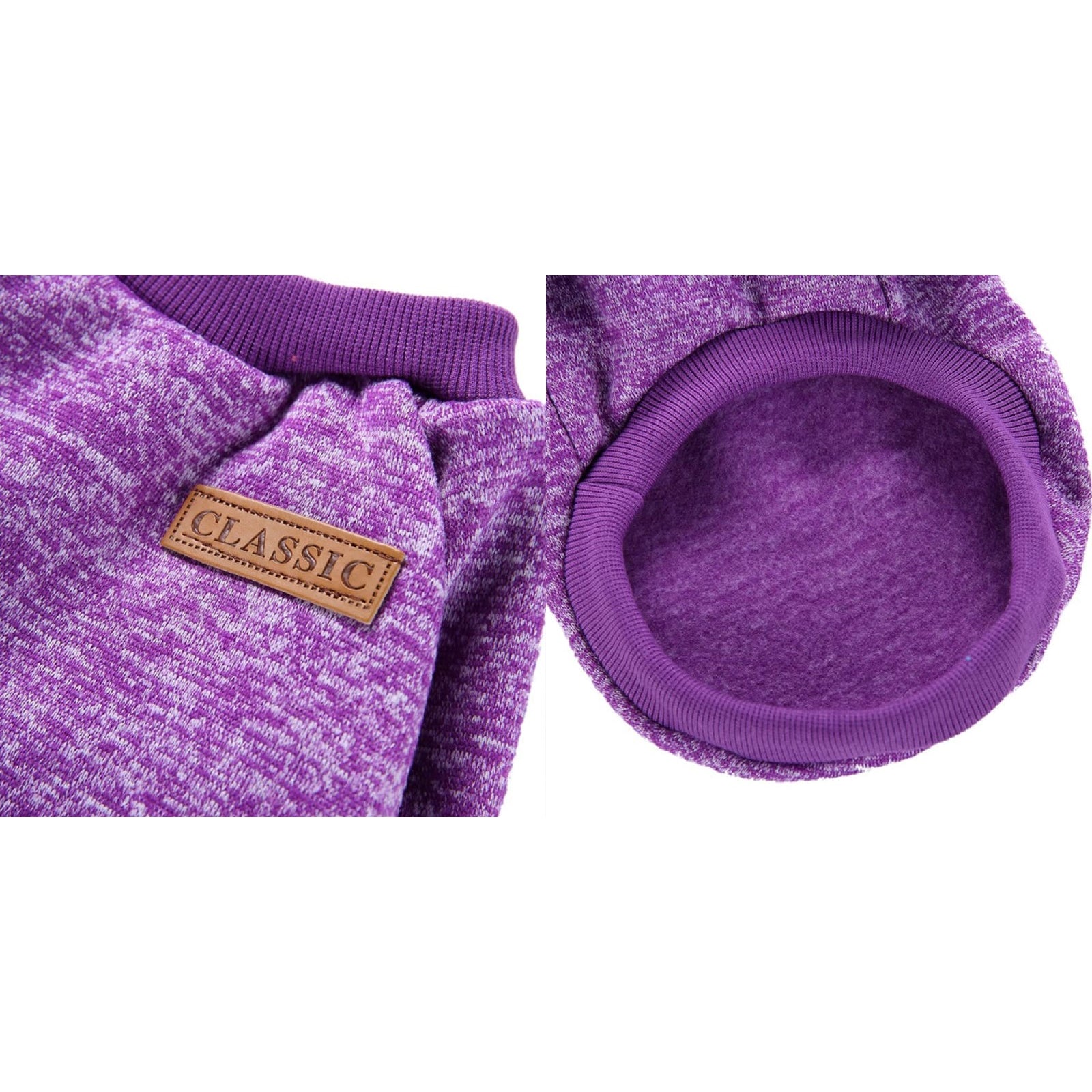 Pet Dog Warm Coat Fleece Jacket Jumper Sweater Clothes Purple Large