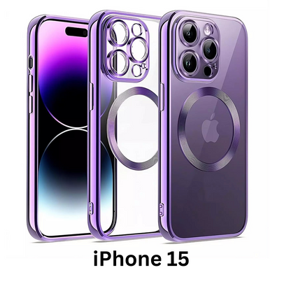 Shockproof Case Slim MagSafe Plating For iPhone 15 Purple