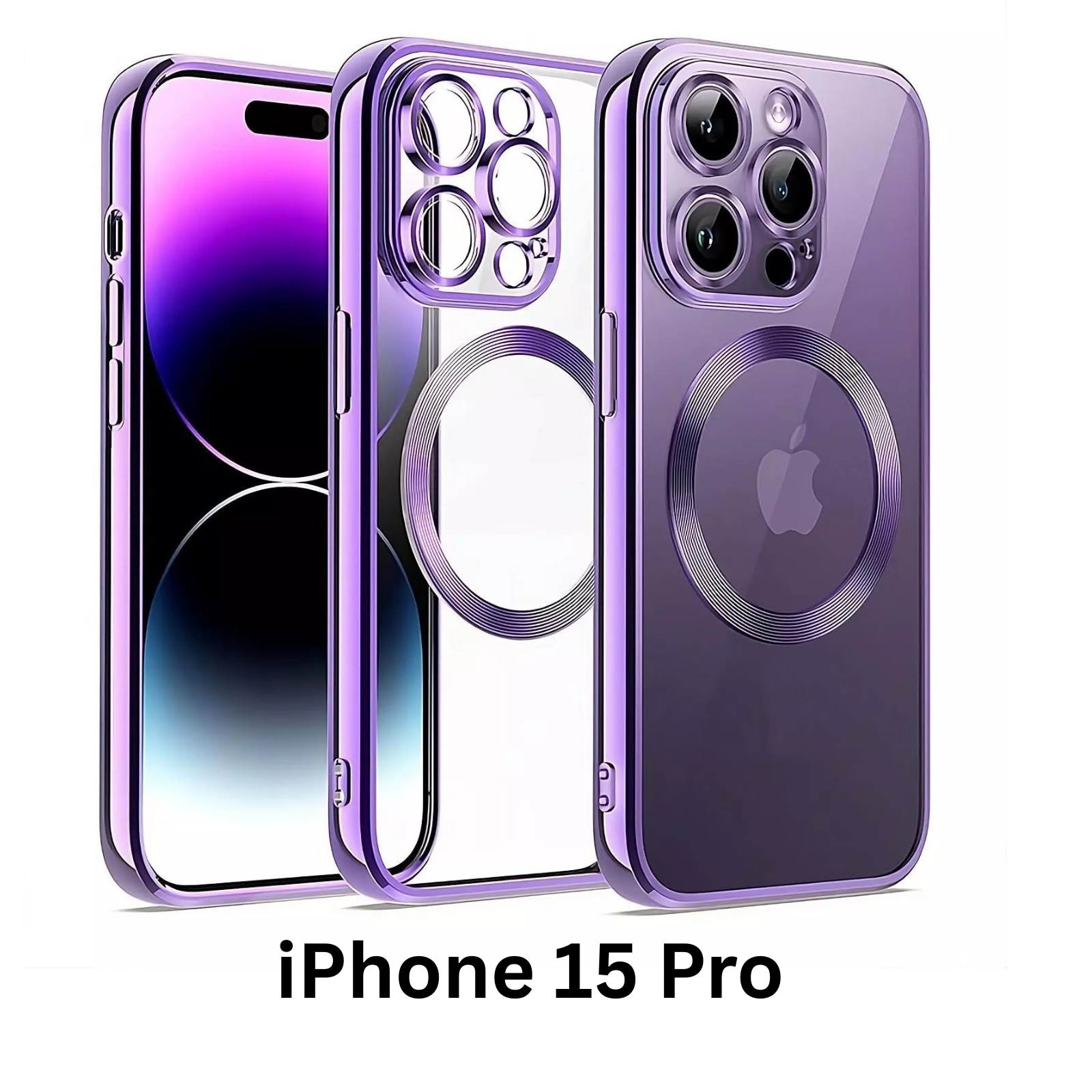 Shockproof Case Slim MagSafe Plating For iPhone 15 Pro Purple