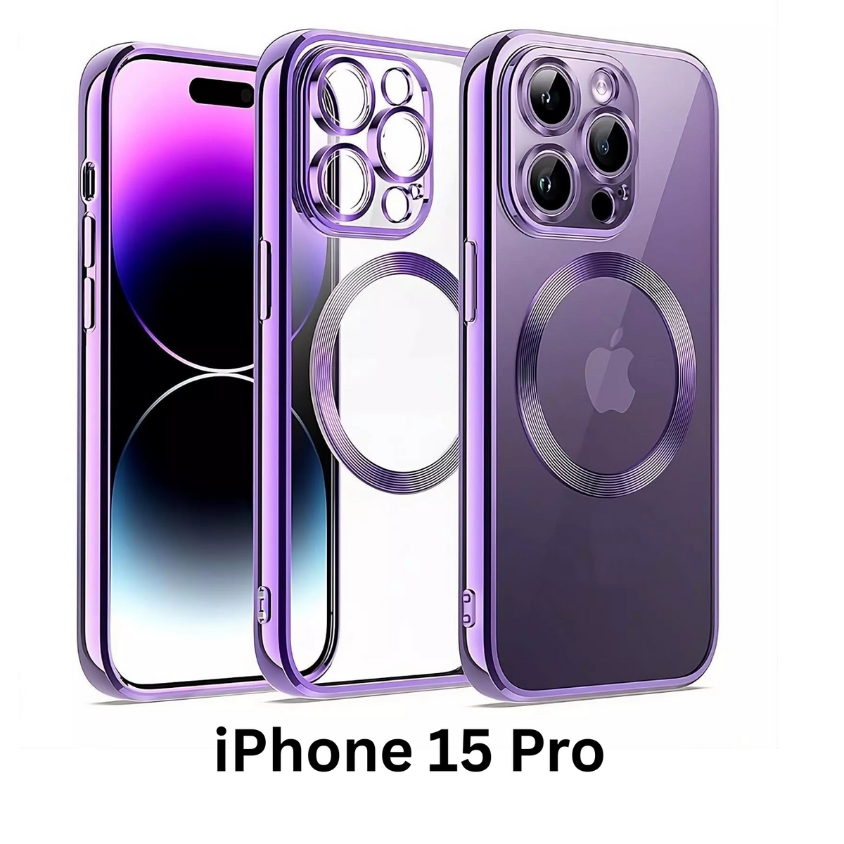 Shockproof Case Slim MagSafe Plating For iPhone 15 Pro Purple