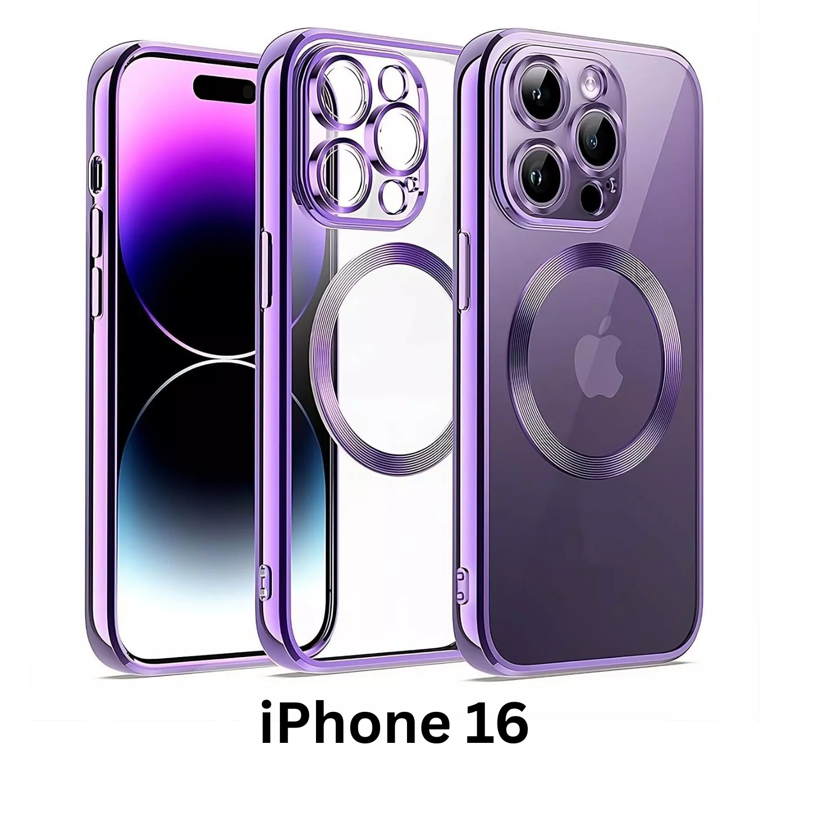 Shockproof Case Slim MagSafe Plating For iPhone 16 Purple