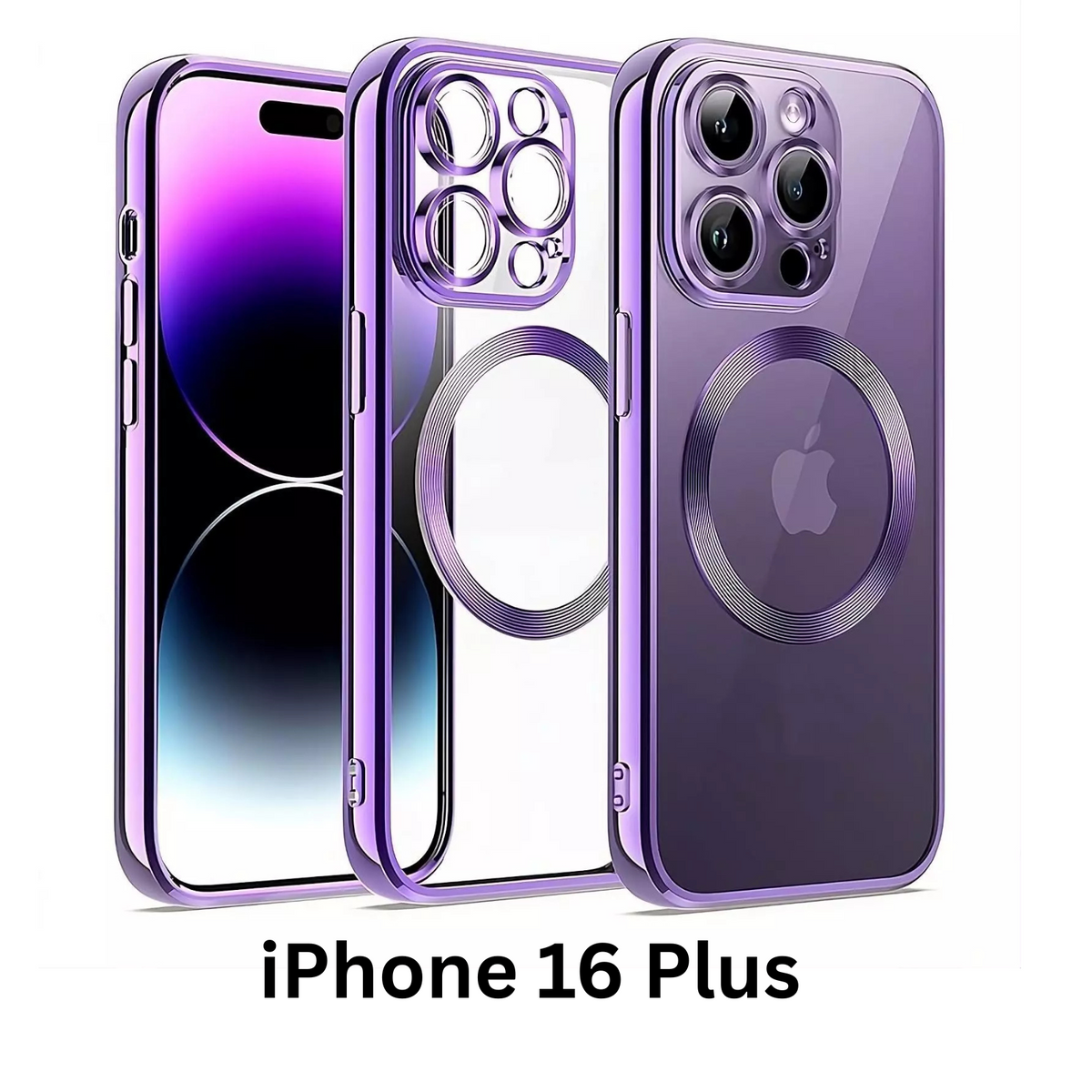 Shockproof Case Slim MagSafe Plating For iPhone 16 Plus Purple