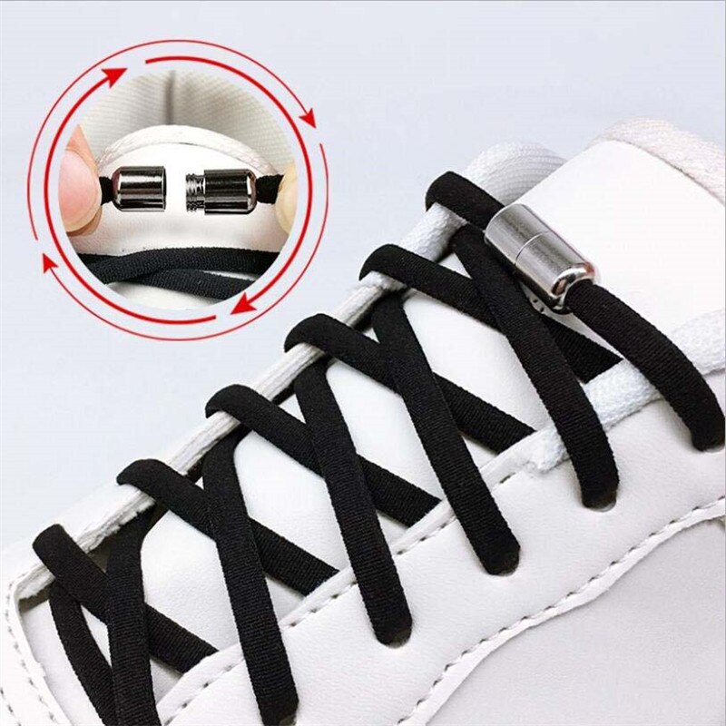 No Tie Shoe Laces Elastic Lock Lazy Sneakers Shoelaces For Kids Adults