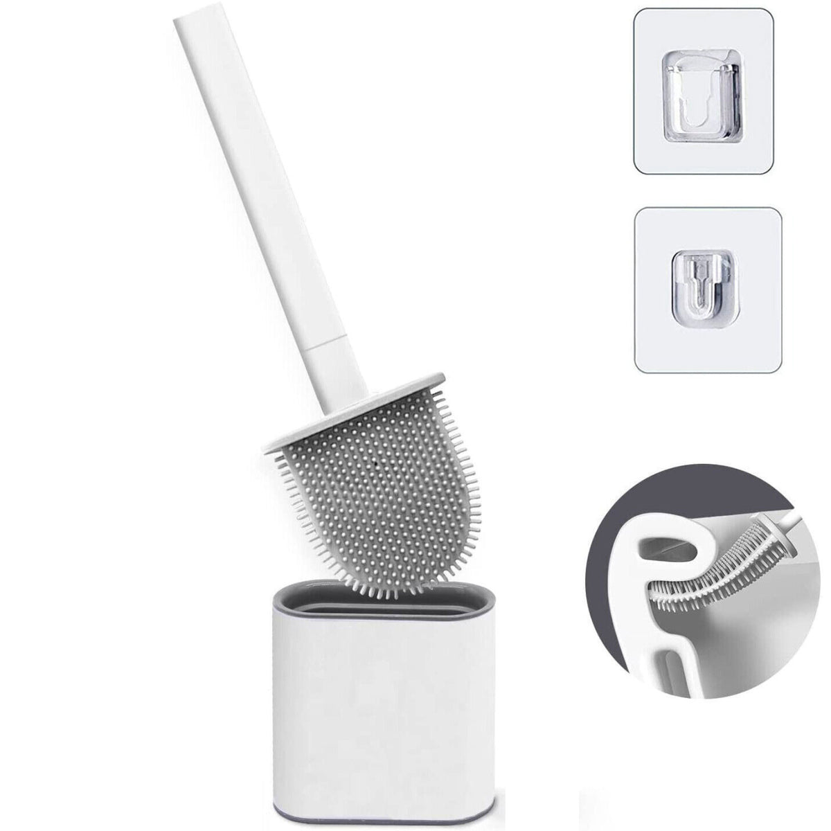 Creative Cleaning Set Bathroom Silicone Bristles Toilet Brush With Holder