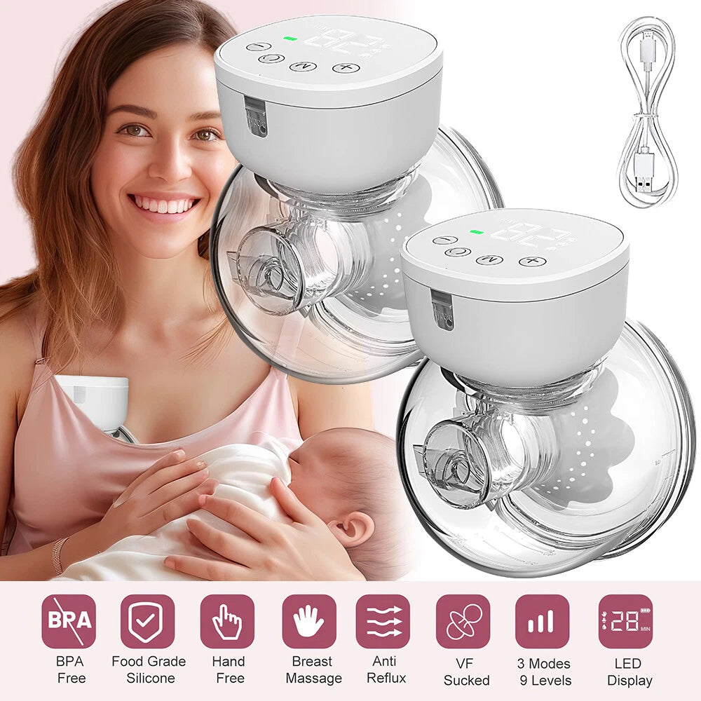 Automatic Handsfree Silent Milker Double Portable Wearable Electric Breast Pump