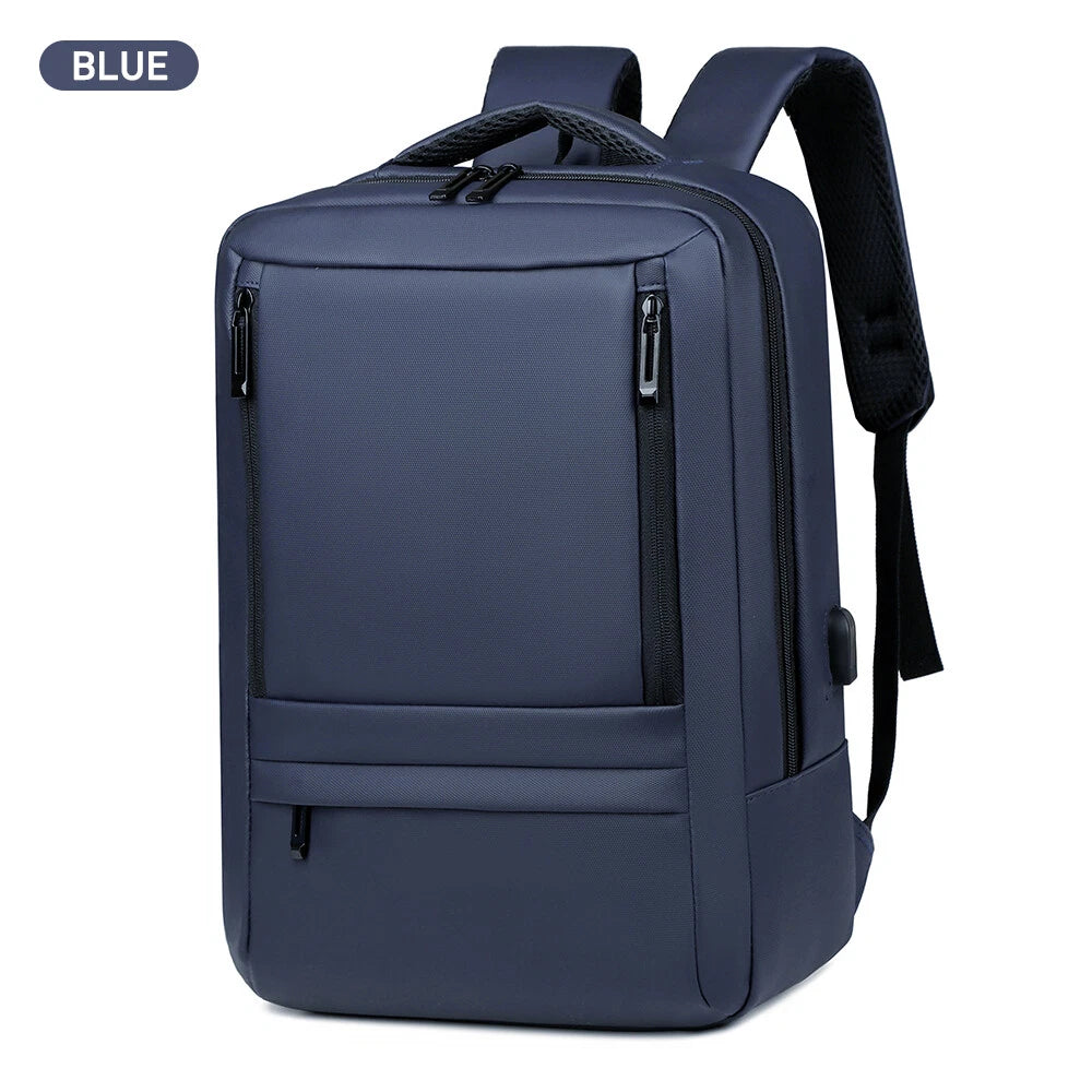 Anti Theft Business Travel Bag 15.6" Laptop USB Port Backpack Unisex Blue